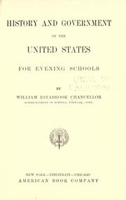 Cover of: History and government of the United States, for evening schools