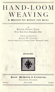 Cover of: Hand-loom weaving by Mattie Phipps Todd