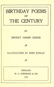 Cover of: Birthday poems of the century by Ernest Green Dodge, Ernest Green Dodge