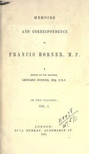 Cover of: Memoirs and correspondence