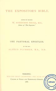 Cover of: The pastoral epistles
