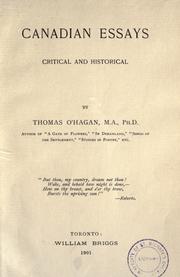 Cover of: Canadian essays, critical and historical by O'Hagan, Thomas