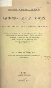 Cover of: Babylonian magic and sorcery by Leonard William King