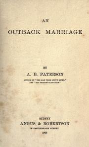 Cover of: An outback marriage.