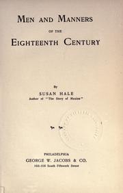 Cover of: Men and manners of the eighteenth century. by Susan Hale