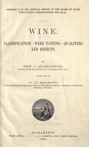 Wine : classification, wine tasting, qualities and defects by G. Grazzi-Soncini