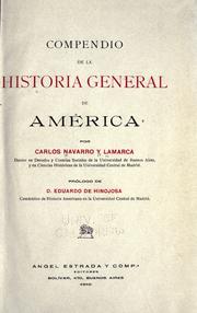 Cover of: Compendio de la historia general de América by Carlos Navarro y Lamarca