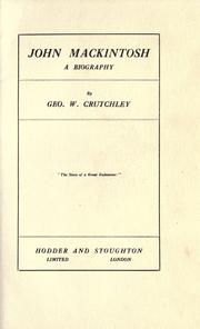 John Mackintosh by George W. Crutchley