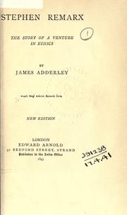 Stephen Remarx by J. G. Adderley