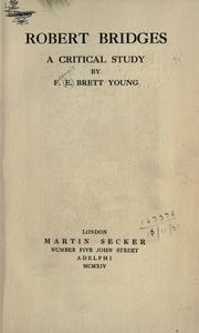 Cover of: Robert Bridges by Francis Brett Young, Francis Brett Young