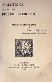 Cover of: Selections from the British satirists by Headlam, Cecil