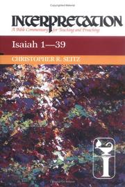 Cover of: Isaiah 1-39 by Christopher R. Seitz