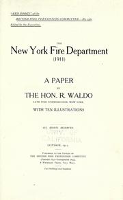 Cover of: The New York Fire Department (1911): a paper