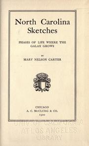 Cover of: North Carolina sketches by Mary Nelson Carter
