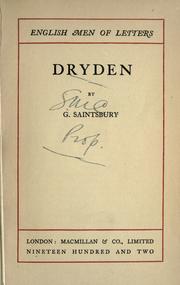 Cover of: Dryden. by Saintsbury, George