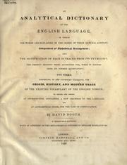 Cover of: An analytical dictionary of the English language, in which the words are explained in the order of their natural affinity, independent of alphabetical arrangement.
