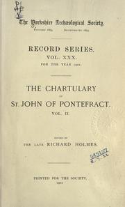 Cover of: Record series volume 30: Pontefract Chartulary by Yorkshire Archaeological Society.