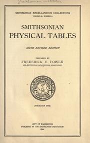 Cover of: Smithsonian physical tables. by Smithsonian Institution