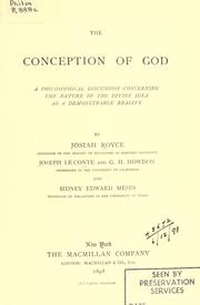 Cover of: The  conception of God by Josiah Royce
