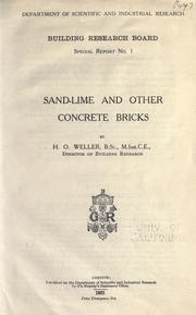 Sand-lime and other concrete bricks by H. O. Weller