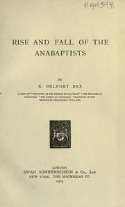 Cover of: Rise and fall of the Anabaptists. by Ernest Belfort Bax