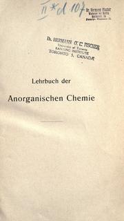 Cover of: Lehrbuch der anorganischen Chemie. by Karl Andreas Hofmann