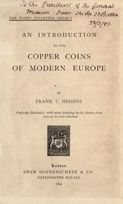 Cover of: An introduction to the copper coins of modern Europe.