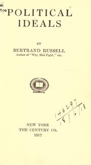 Cover of: Political ideals by Bertrand Russell