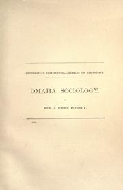 Cover of: Omaha sociology. by James Owen Dorsey, James Owen Dorsey