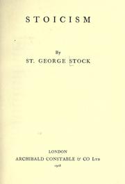 Cover of: Stoicism by St. George William Joseph Stock