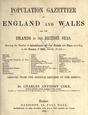 Cover of: Population gazeteer of England and Wales and the Islands in the British Seas by Charles Anthony Coke
