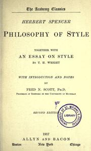 Cover of: Philosophy of style
