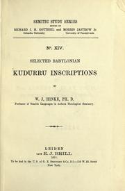 Selected Babylonian kudurru inscriptions by Hinke, William John