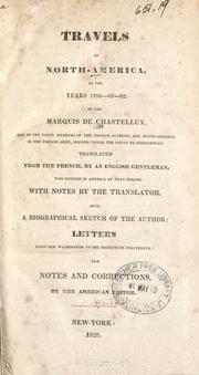 Cover of: Travels in North-America, in the years 1780-81-82 by François Jean marquis de Chastellux