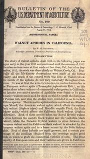 Cover of: Walnut aphides in California by W. M. Davidson, W. M. Davidson