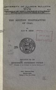 Cover of: The ignition temperature of coal