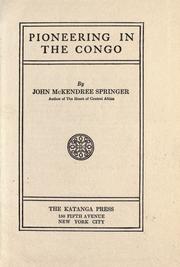 Cover of: Pioneering in the Congo by Springer, John McKendree Bp.