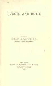 Cover of: Judges and Ruth by Watson, Robert Alexander