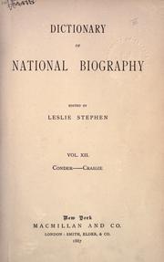 Cover of: Dictionary of national biography by George Murray Smith, Sir Sidney Lee, Sir Leslie Stephen