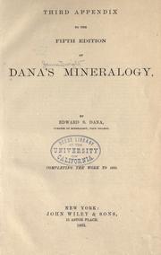 Cover of: A system of mineralogy. by James D. Dana