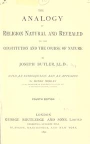 Cover of: The analogy of religion by Joseph Butler