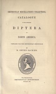 Catalogue of the described Diptera of North America by Carl Robert Osten -Sacken