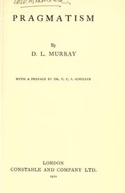 Cover of: Pragmatism. by D. L. Murray, D. L. Murray