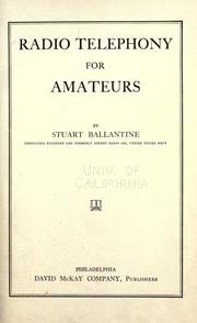 Cover of: Radio telephony for amateurs