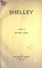 Cover of: Shelley. by Percy Bysshe Shelley
