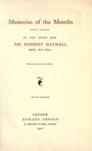 Cover of: Memories of the months by Maxwell, Herbert Sir