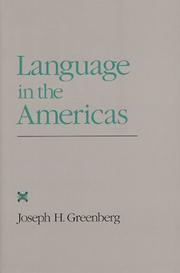 Cover of: Language in the Americas by Greenberg, Joseph Harold