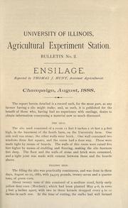 Cover of: Ensilage
