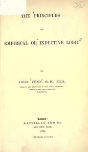 Cover of: The principles of empirical or inductive logic
