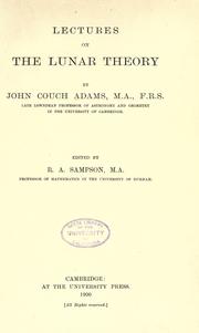 Cover of: Lectures on the lunar theory. by John Couch Adams